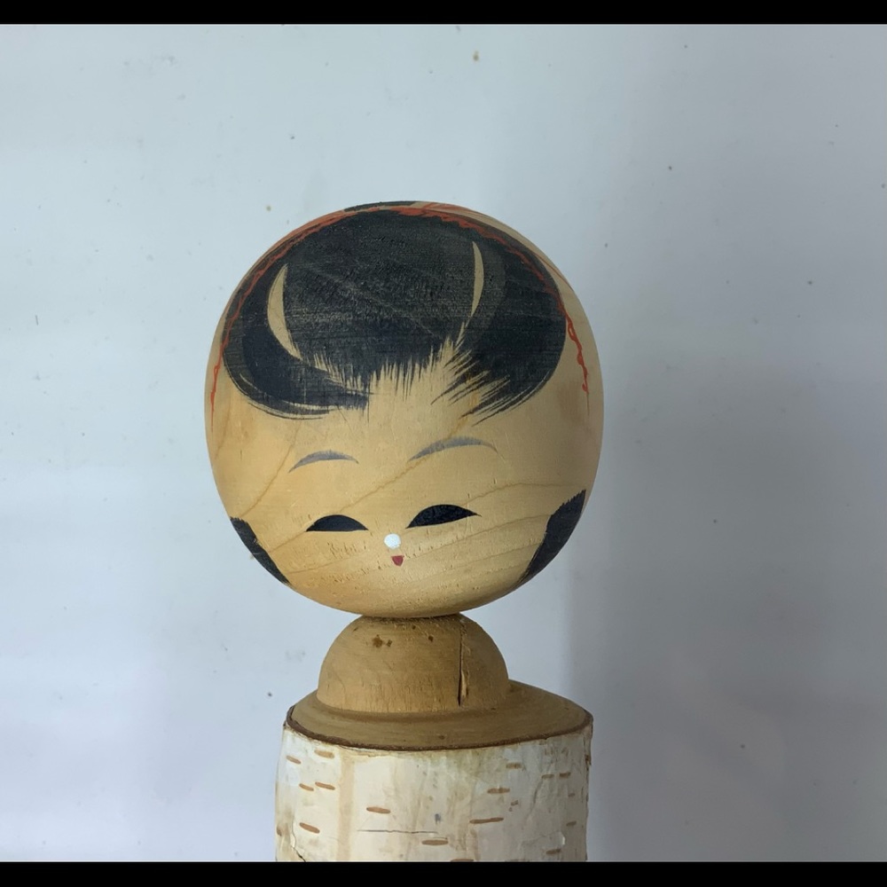 Vintage Large Kokeshi Doll, Turned Doll, Japan Wooden Dolls, artist signed